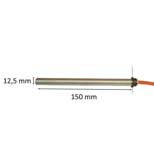 Zündkerze / Glühzünder mit Flansch für Pelletofen: 12,5 mm x 150 mm 350 Watt